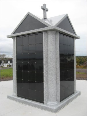 The polished granite columbarium