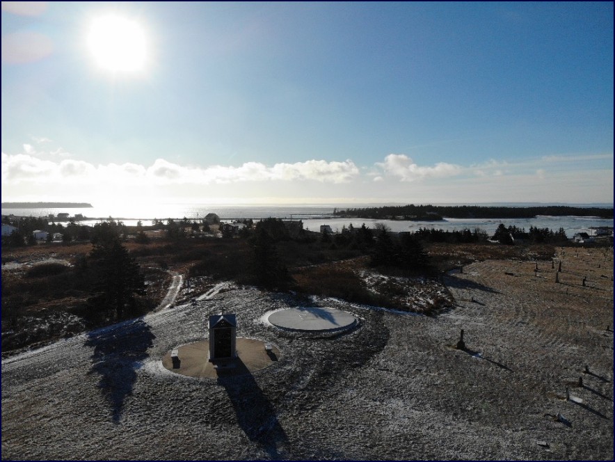 The columbarium and cemetery in the evening light