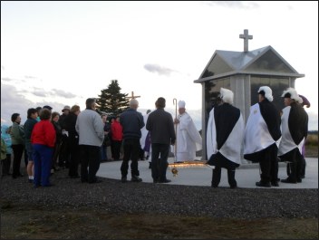 Community members gathered for the blessing
